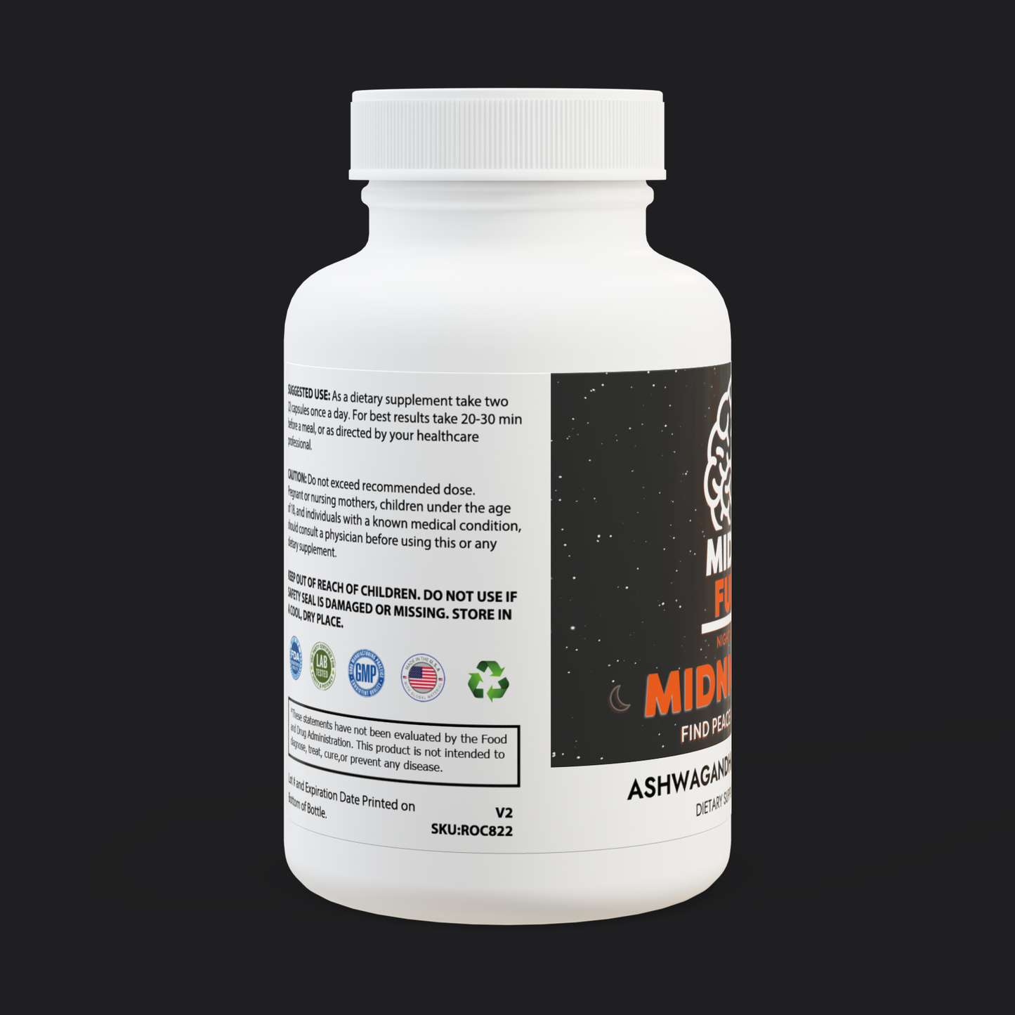Midnight Zen – Find peace after the storm. Ashwagandha and Black Pepper Supplement