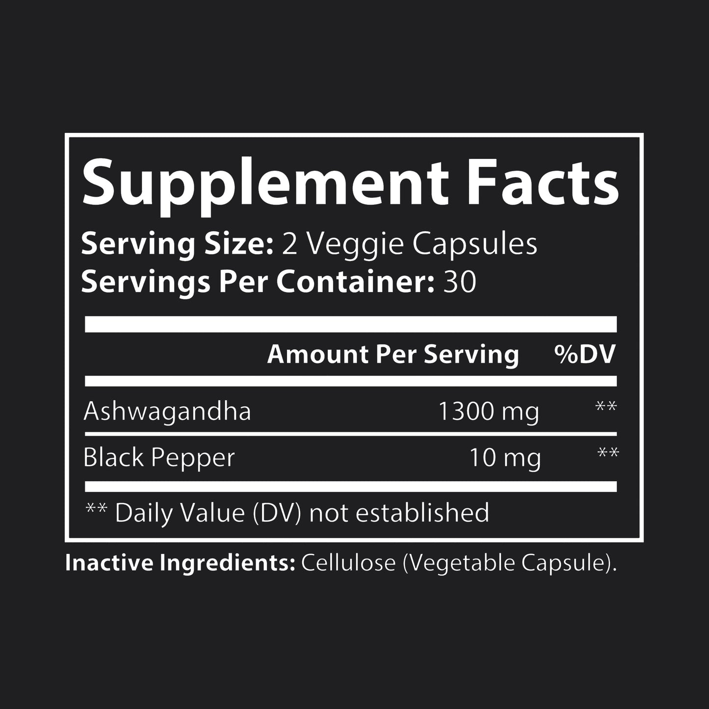 Midnight Zen – Find peace after the storm. Ashwagandha and Black Pepper Supplement