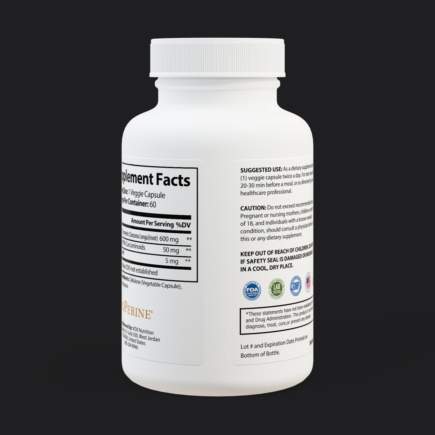 Dusk Defender – Fight inflammation till dawn. Turmeric with BioPerine® (Black Pepper Fruit Extract) Supplement