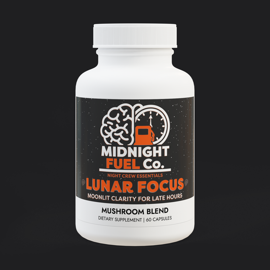 Lunar Focus – Moonlit clarity for late hours. Mushroom Blend Supplement