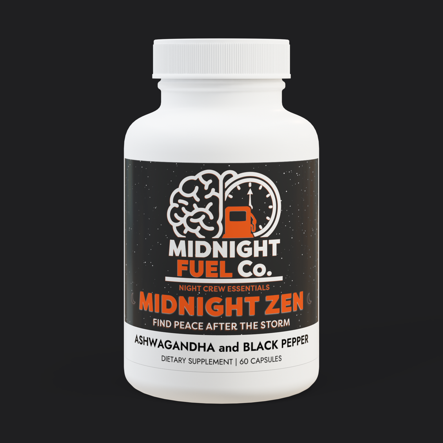 Midnight Zen – Find peace after the storm. Ashwagandha and Black Pepper Supplement