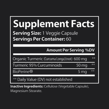 Dusk Defender – Fight inflammation till dawn. Turmeric with BioPerine® (Black Pepper Fruit Extract) Supplement